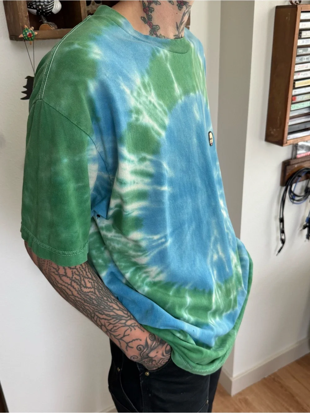 Odd Future Earl Sweatshirt Embroidered Face Tie Dye Tee ~ Size Large